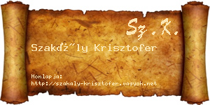Szakály Krisztofer névjegykártya